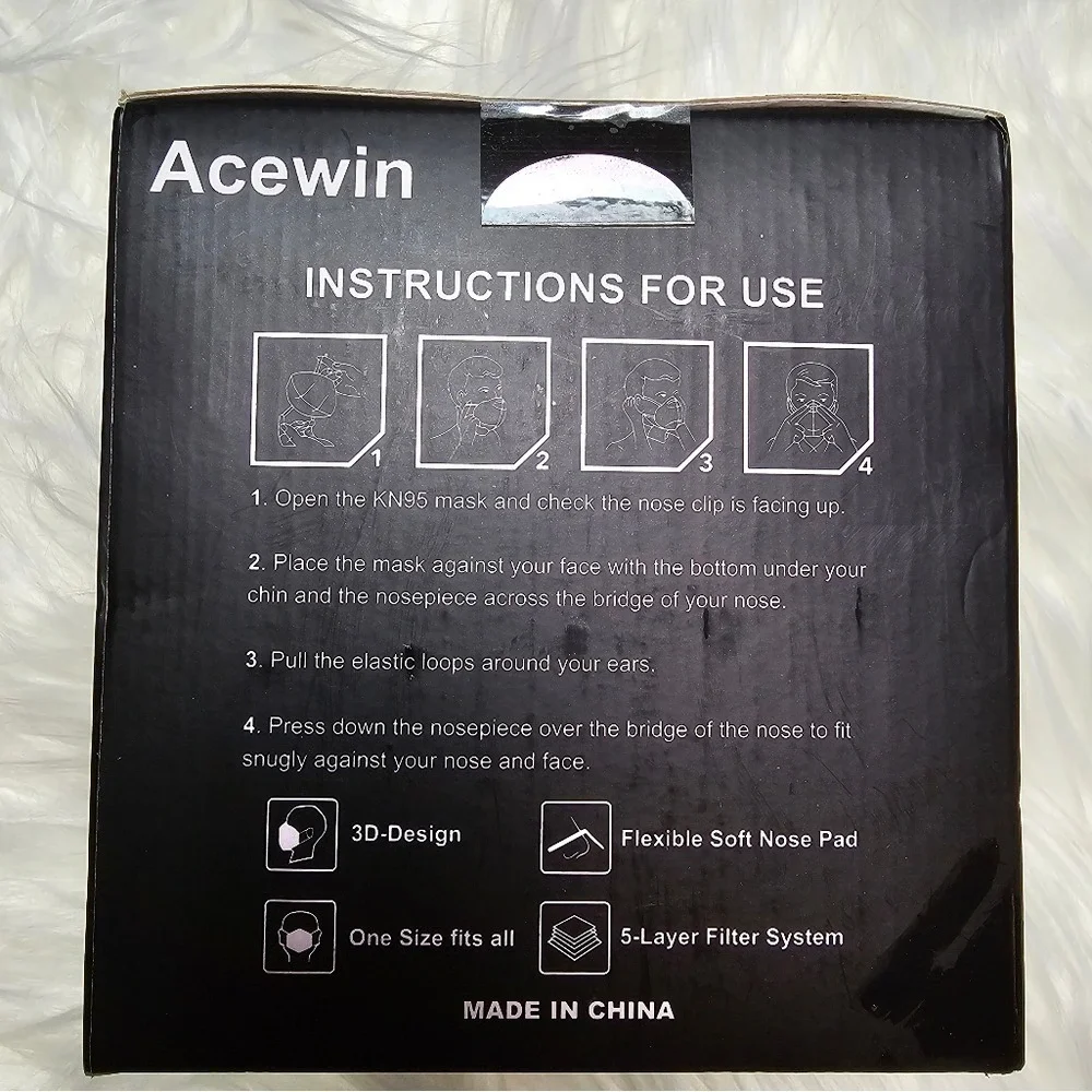 Acewin KN95 Protective Masks - Black‎